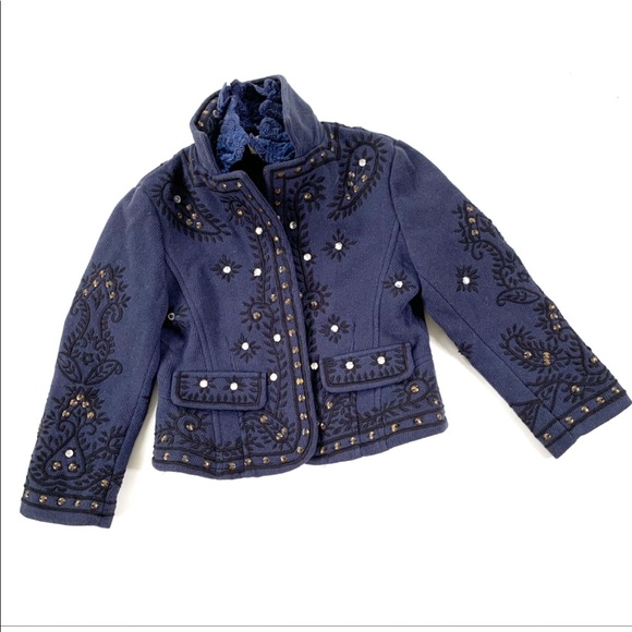 PIF by Aymerich Other - PIF by Aymerich Girls Studded Lace Trim Jacket